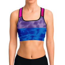 Load image into Gallery viewer, Bisexual Pride Flag Tie Dye Sports Bra
