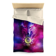Load image into Gallery viewer, Wolf Galaxy and Zodiac Microfiber Duvet Cover
