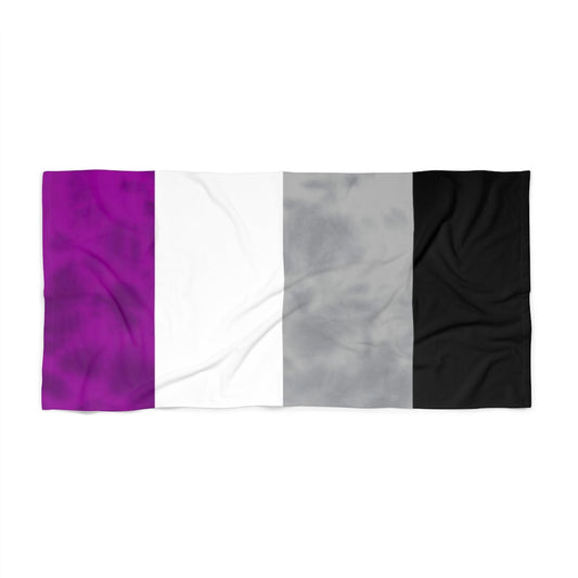 Asexual Pride Flag Tie Dye Beach Towel