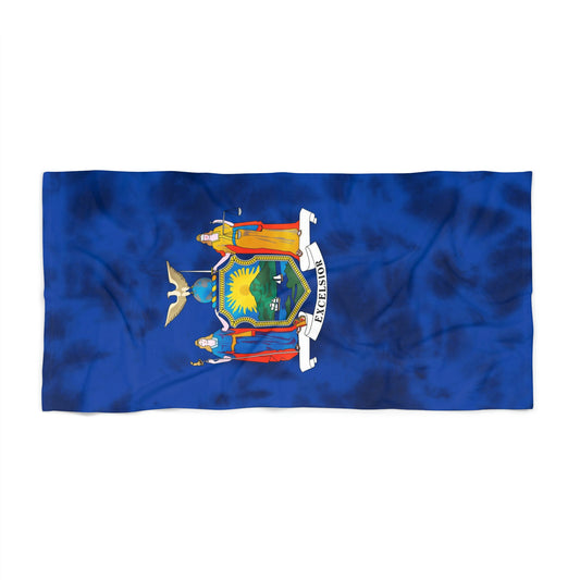 New York Flag Tie Dye Beach Towel