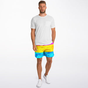 Pansexual Pride Flag Tie dye Athletic Shorts