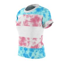 Load image into Gallery viewer, Transgender Pride Flag Tie Dye Women&#39;s T-Shirt

