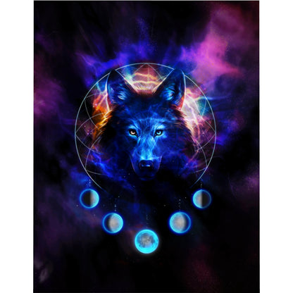 Wolf Moon Galaxy Microfiber Duvet Cover