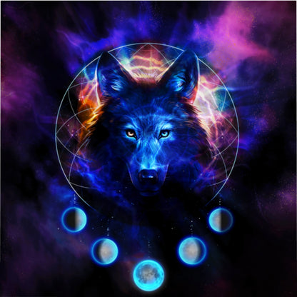 Wolf Moon Galaxy Microfiber Duvet Cover