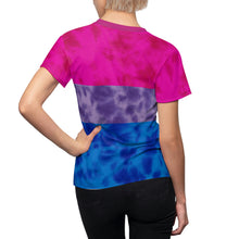 Load image into Gallery viewer, Bisexual Pride Flag Tie Dye Women&#39;s T-Shirt
