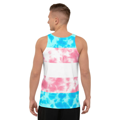Transgender Pride Flag Tie Dye Tank Top