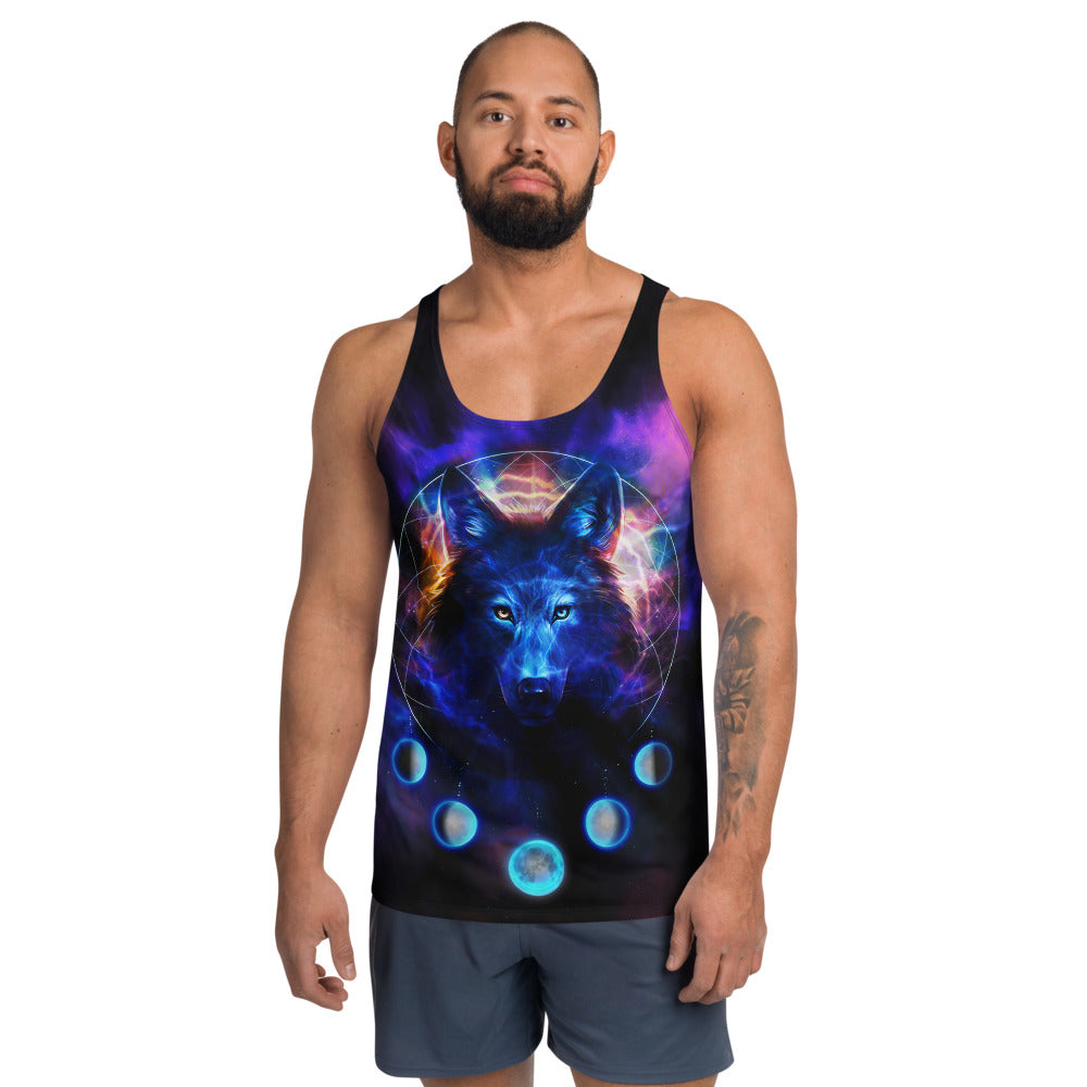 Wolf Moon Galaxy Unisex Tank Top