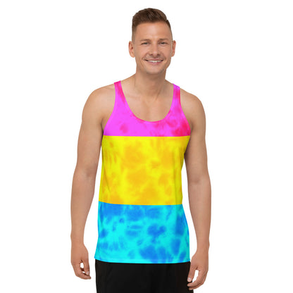 Pansexual Pride Flag Tie dye Tank Top
