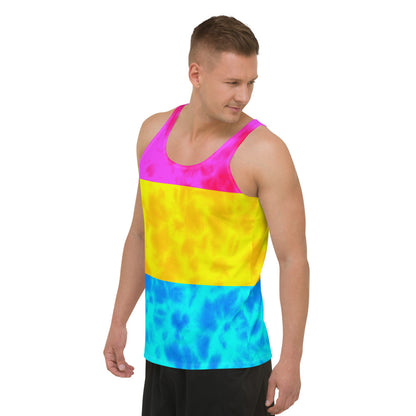 Pansexual Pride Flag Tie dye Tank Top