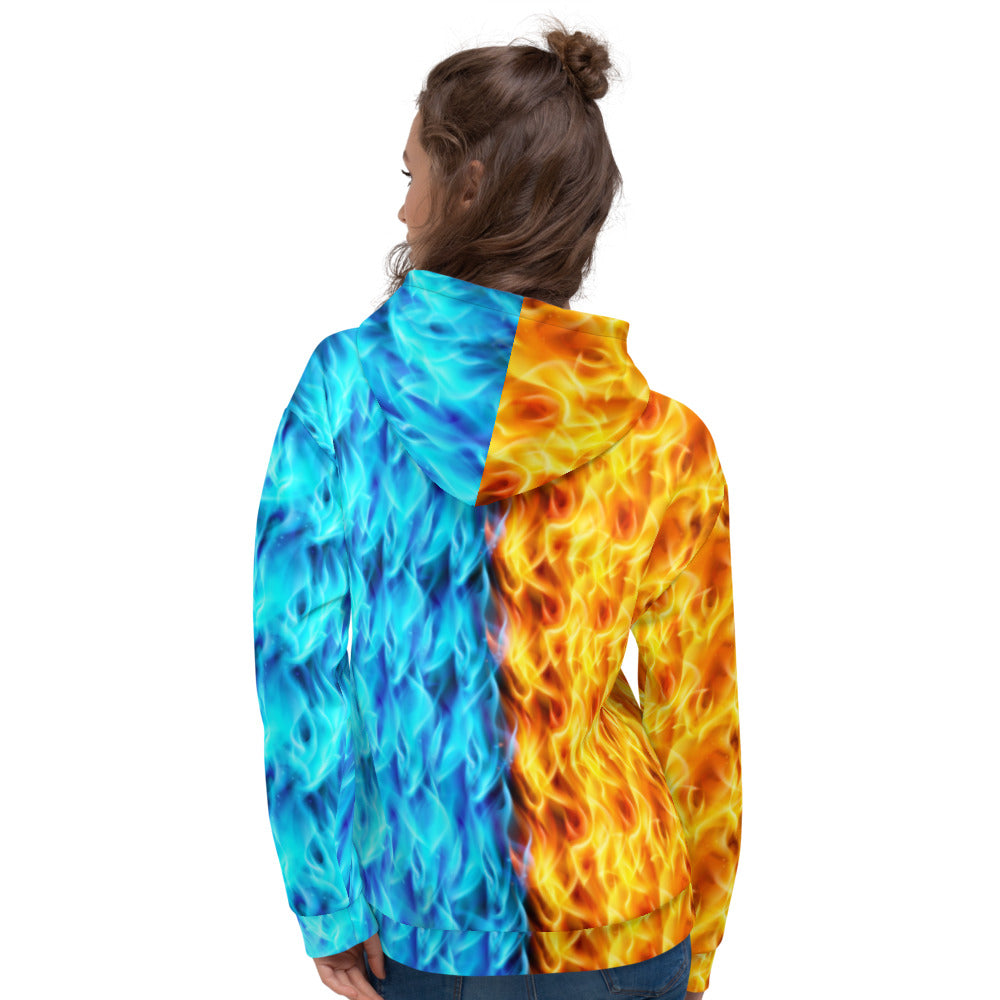 Wolf Fire and Ice Unisex Hoodie