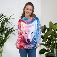 Load image into Gallery viewer, Wolf And Flower Unisex Hoodie
