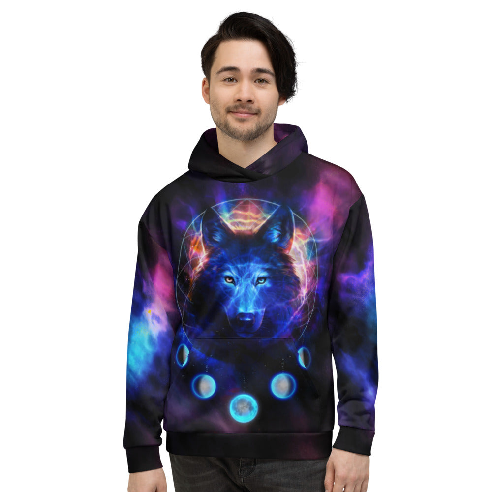 Wolf Moon Galaxy Unisex Hoodie