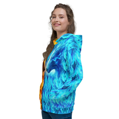 Wolf Fire and Ice Unisex Hoodie