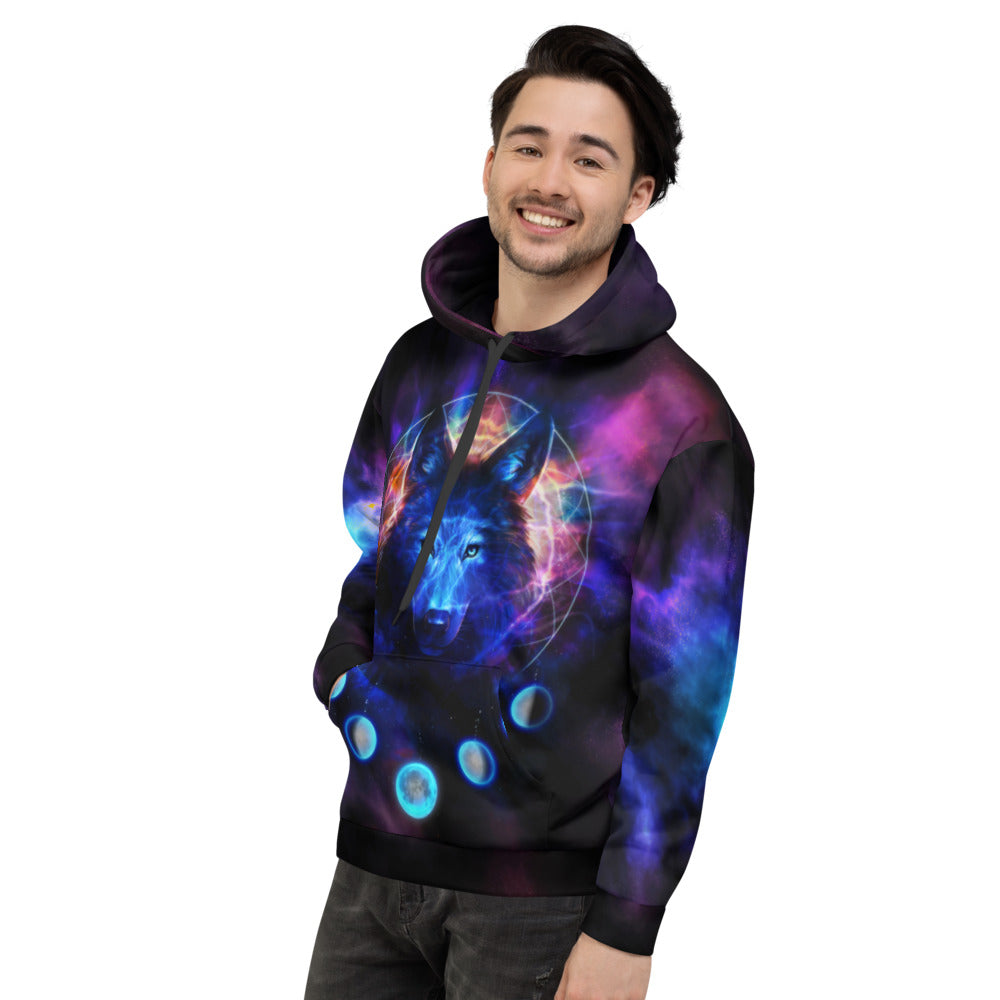 Wolf Moon Galaxy Unisex Hoodie