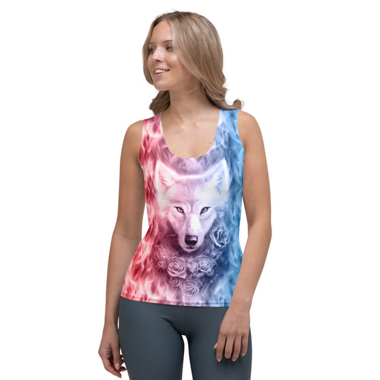 Wolf And Flower Women Tank Top