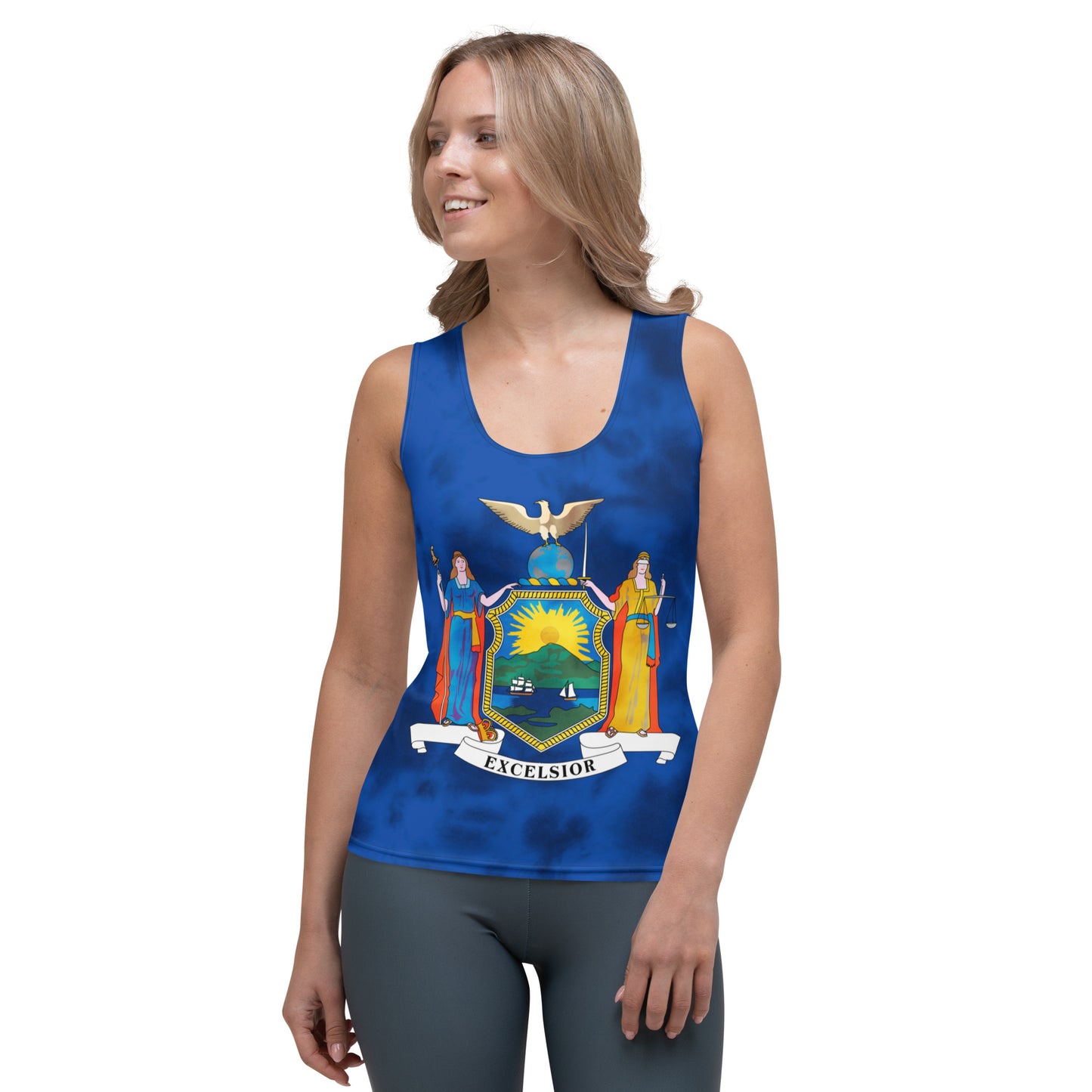 New York Flag Tie Dye women Tank Top