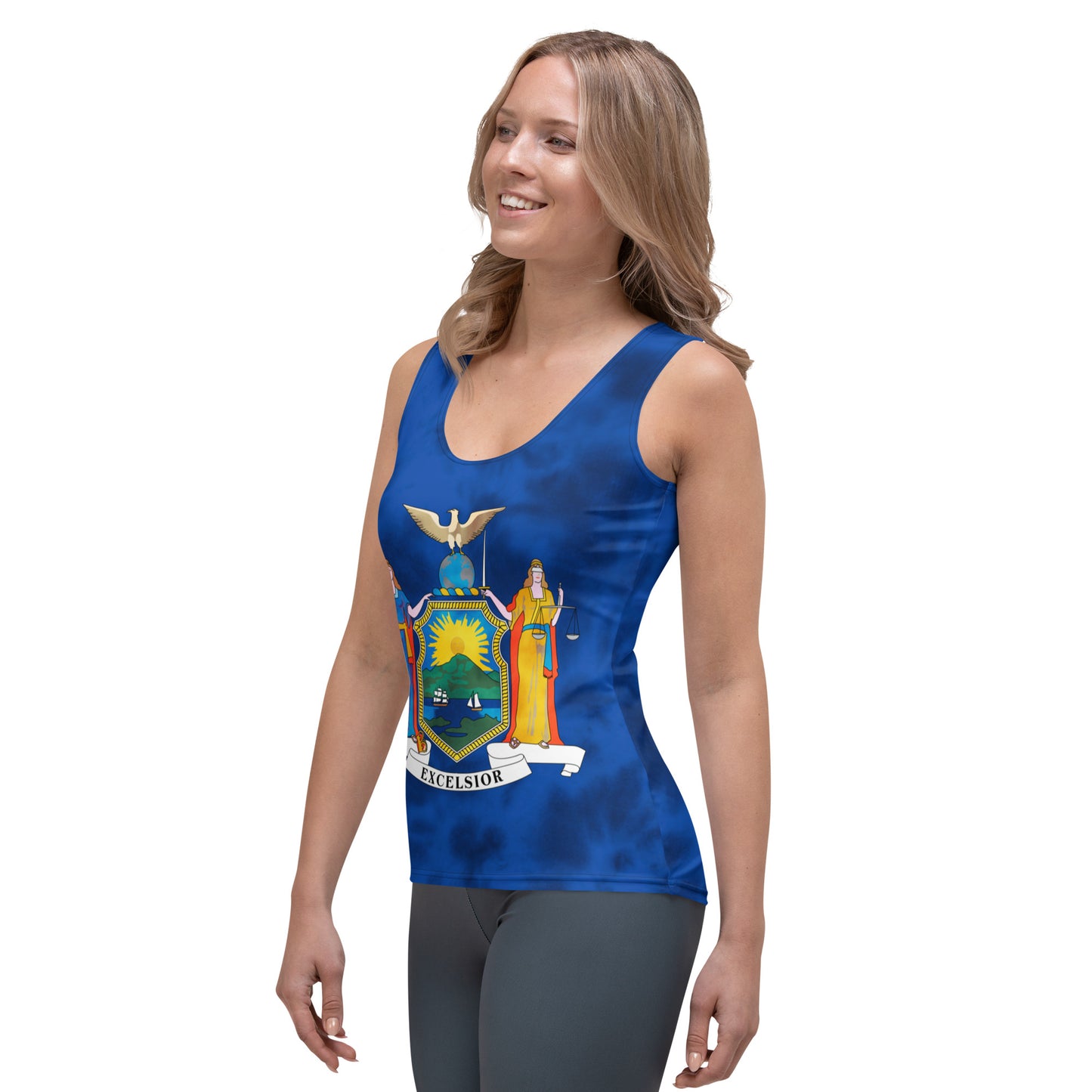 New York Flag Tie Dye women Tank Top