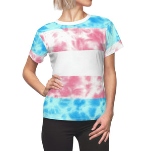 Transgender Pride Flag Tie Dye Women's T-Shirt