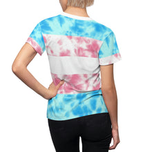 Load image into Gallery viewer, Transgender Pride Flag Tie Dye Women&#39;s T-Shirt
