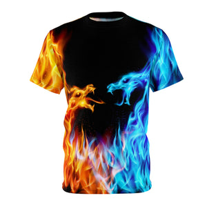 Blue And Red Fiery Dragons T-Shirt