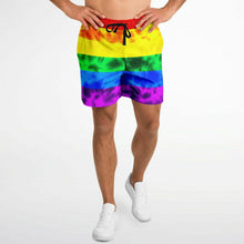 Load image into Gallery viewer, Rainbow Flag Tie Dye Athletic Shorts
